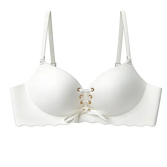 LUCKMEEY Drawstring Push Up Bra | Instant Cleavage & Anti-Sagging | Add 2 Cups Padded Wireless Strapless Bras Comfort Bra for A B C Cups Womenswear Minimalist Pink